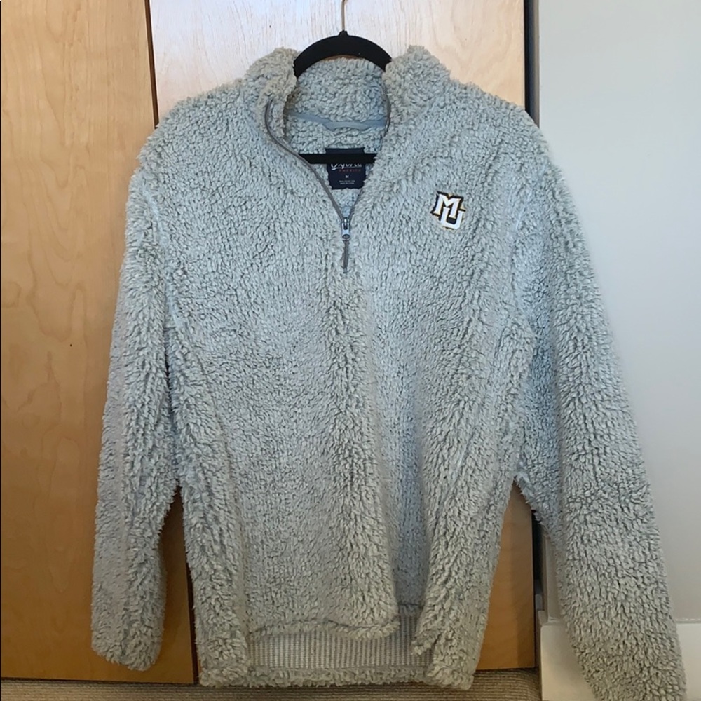 Marquette oversized fuzzy quarter zip
